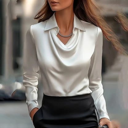 The 'Sophia' Ruched Lapel Elegance Blouse