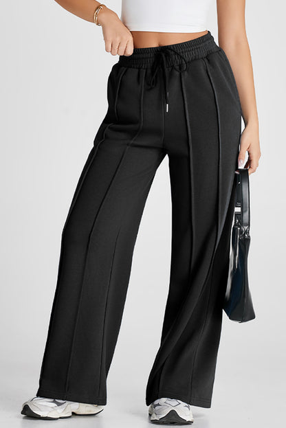 The 'Onyx' Seamed Wide-Leg Sweatpants