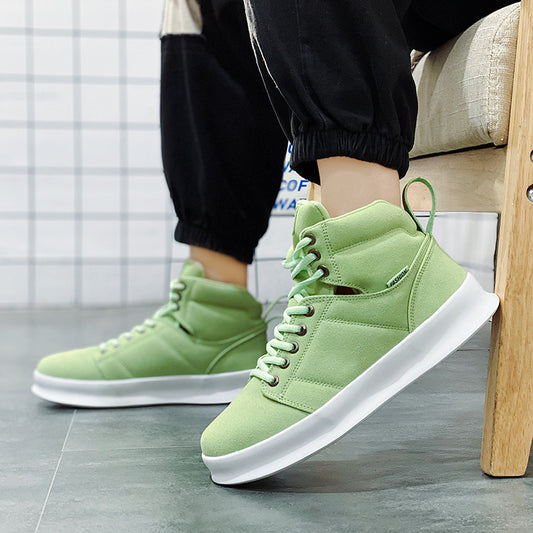 men’s high-top suede board shoes

