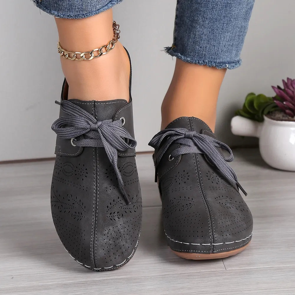 Women’s Lace-Up Round Toe Wedge Sandals – Chic & Comfortable Summer Shoes