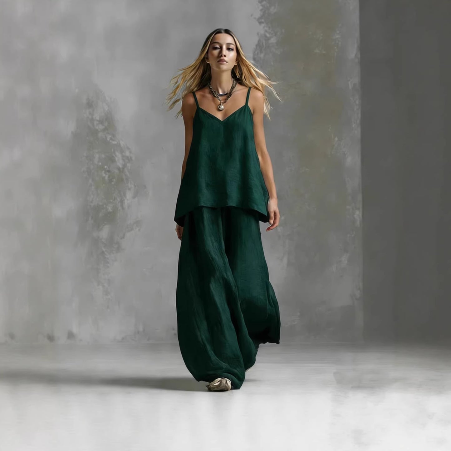 The 'Jungle-Escape' Tropical Wide-Leg Co-ord
