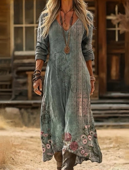 The 'Canvas' Vivid Digital Print Elegant Dress