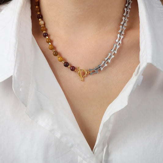 The Solstice Amber Cabochon Necklace