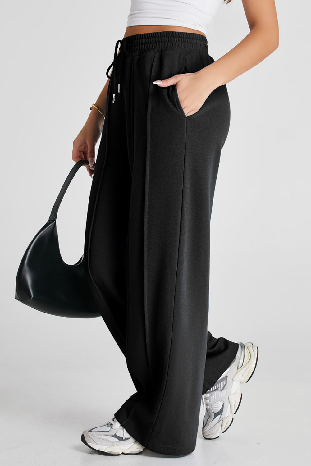 The 'Onyx' Seamed Wide-Leg Sweatpants