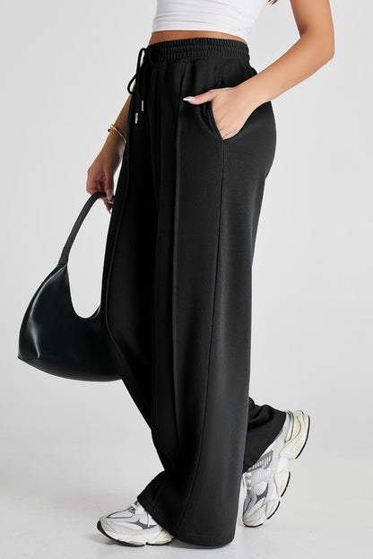 The 'Onyx' Seamed Wide-Leg Sweatpants