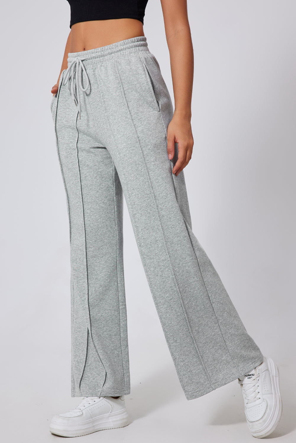 The 'Onyx' Seamed Wide-Leg Sweatpants