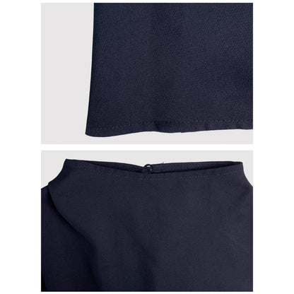 The 'Timeless-Elegance' Draped High-Neck A-Line Dress