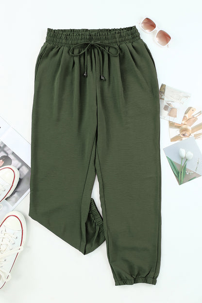 Women’s Green Drawstring Jogger Pants
