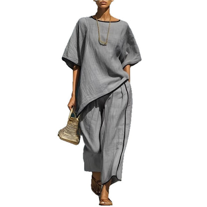 Casual Resort-Style Fashionable Loose Two-Piece Set For Women