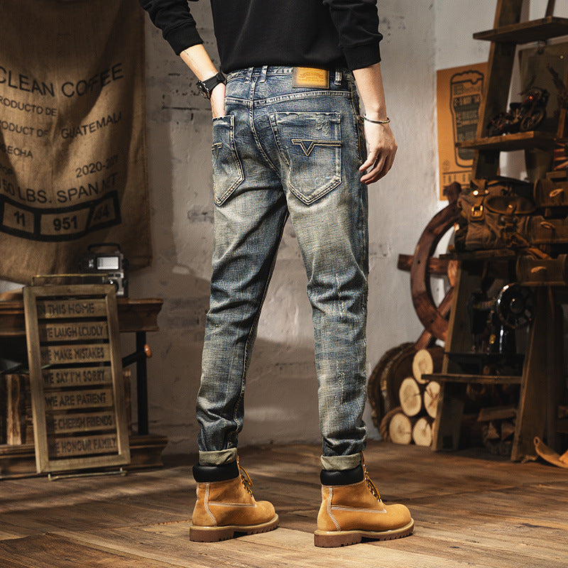 The 'Vintage-Fade' Heavy Wash Retro Jeans