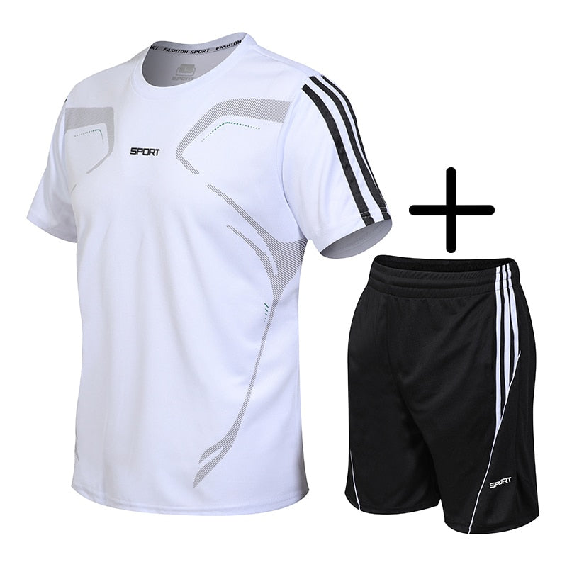 5XL Running T Shirt Sport GYM Tshirt Short Sleeve Football Basketball Tennis Shirt Quick Dry Fitness Sports Set Suits Sportswear