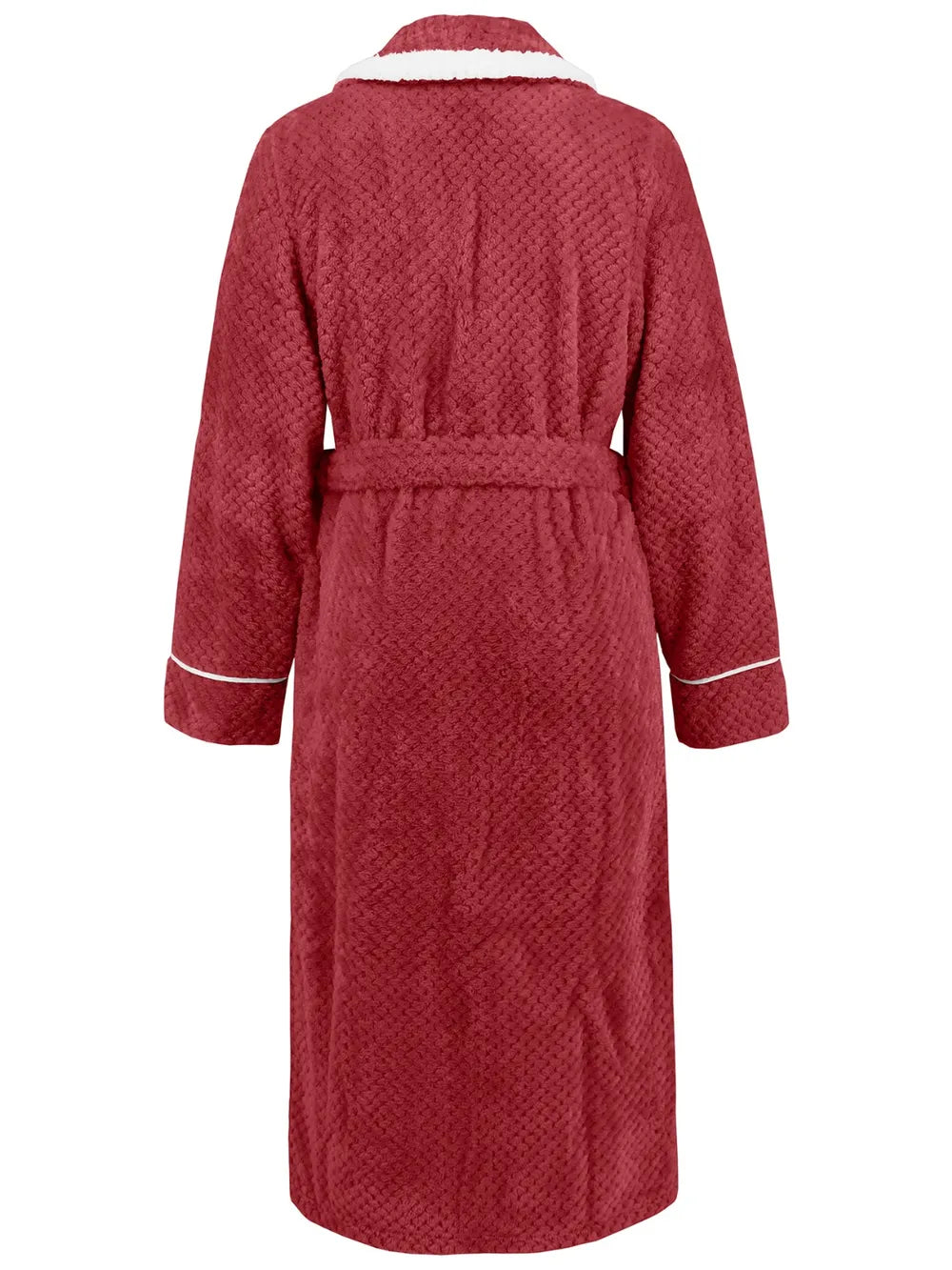 
Nightgown styled with indoor slippers and robe


