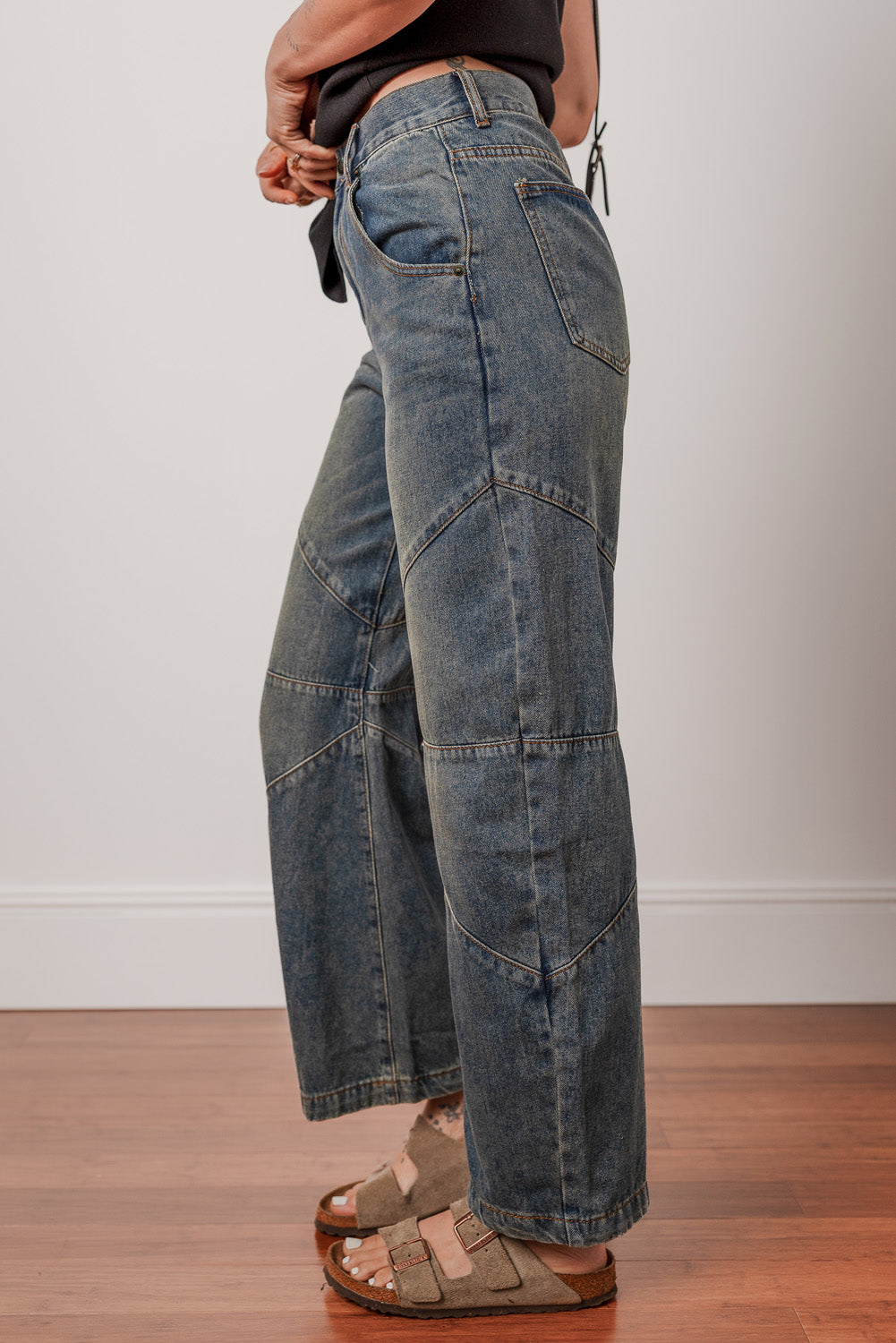 The 'Vogue' Criss-Cross High-Waist Straight Jeans