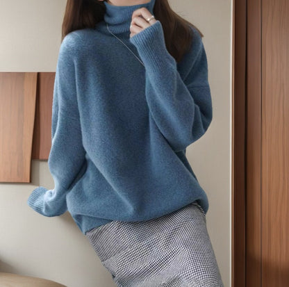 Women's thick and loose autumn and winter high neck sweater