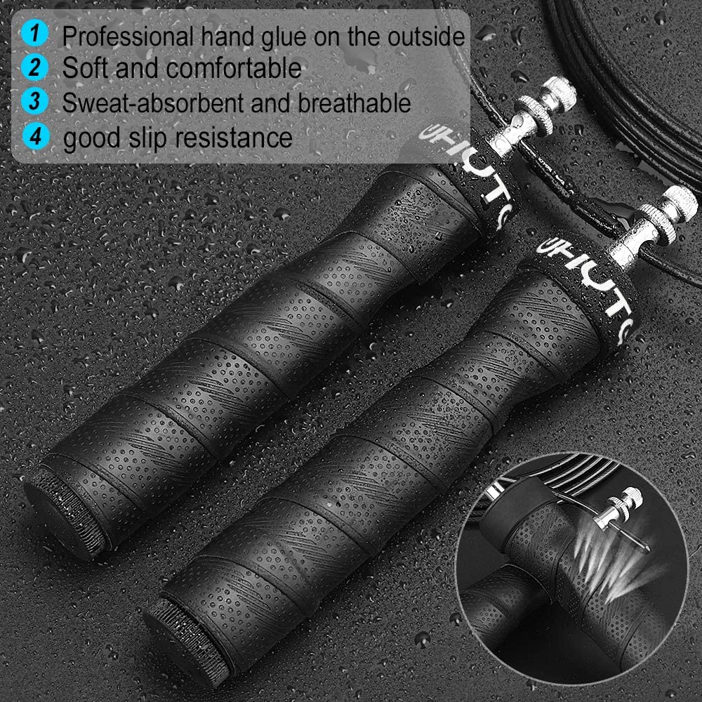 Fitness skipping rope with weighted handles

