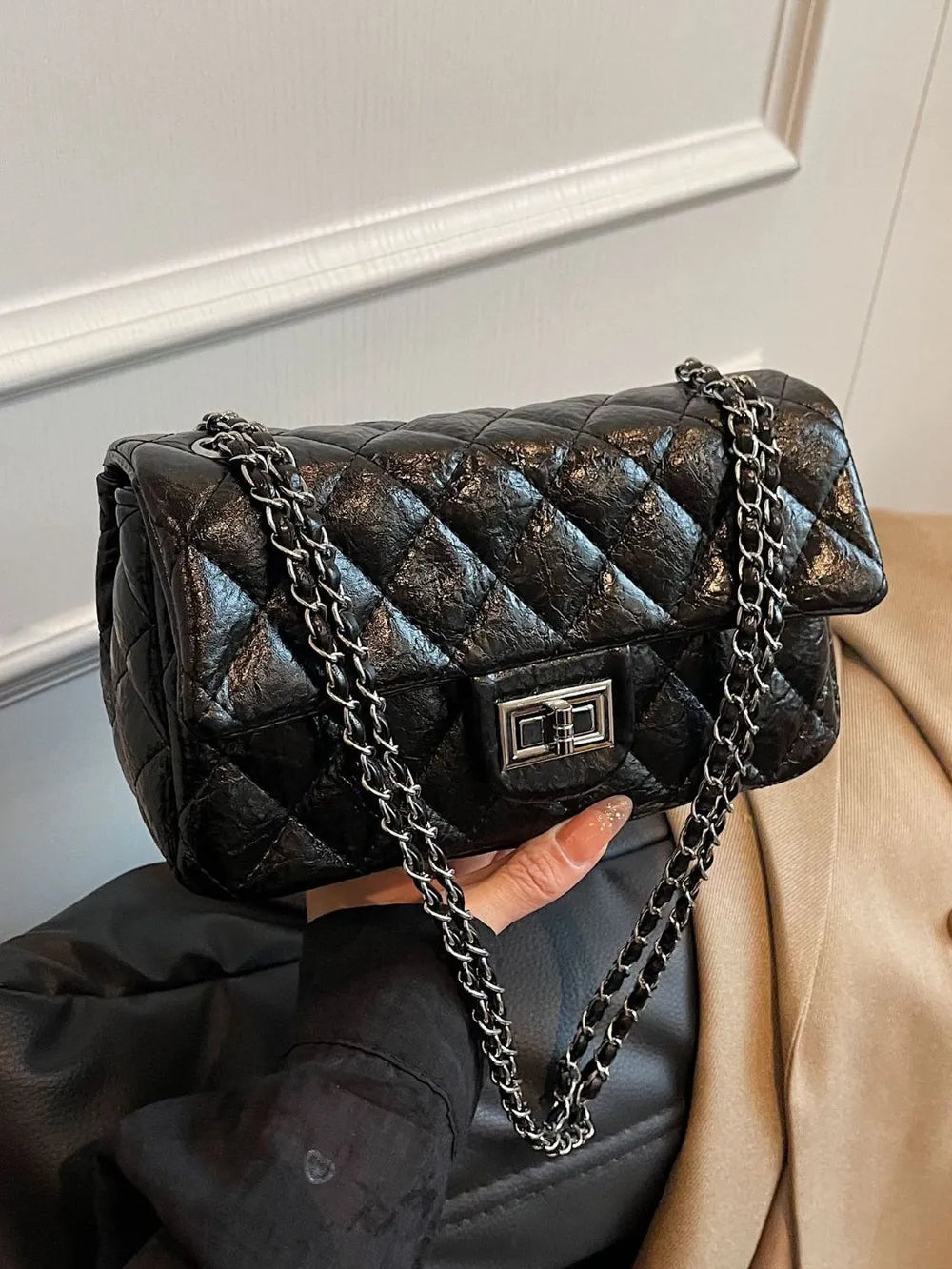 Quilted PU leather women’s bag


