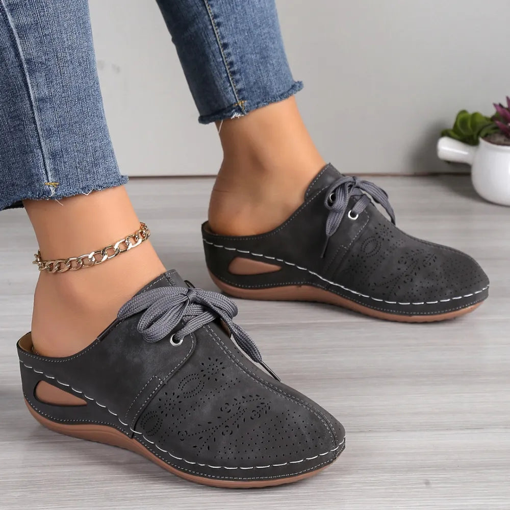 Women’s Lace-Up Round Toe Wedge Sandals – Chic & Comfortable Summer Shoes