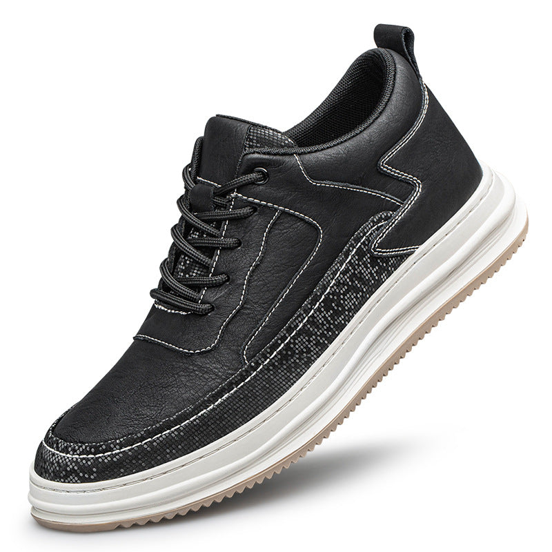 The 'Apex' Discreet Lift Leather Sneakers