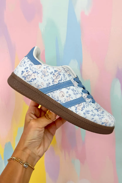 The 'Spring-Blossom' Floral Vegan Leather Lace-Up Flat