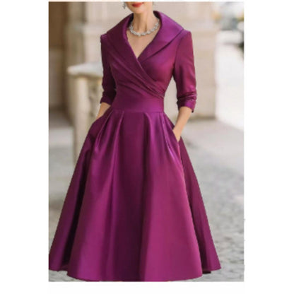 The 'Regal-Sculpt' Long Sleeve Cinched Waist Formal Dress