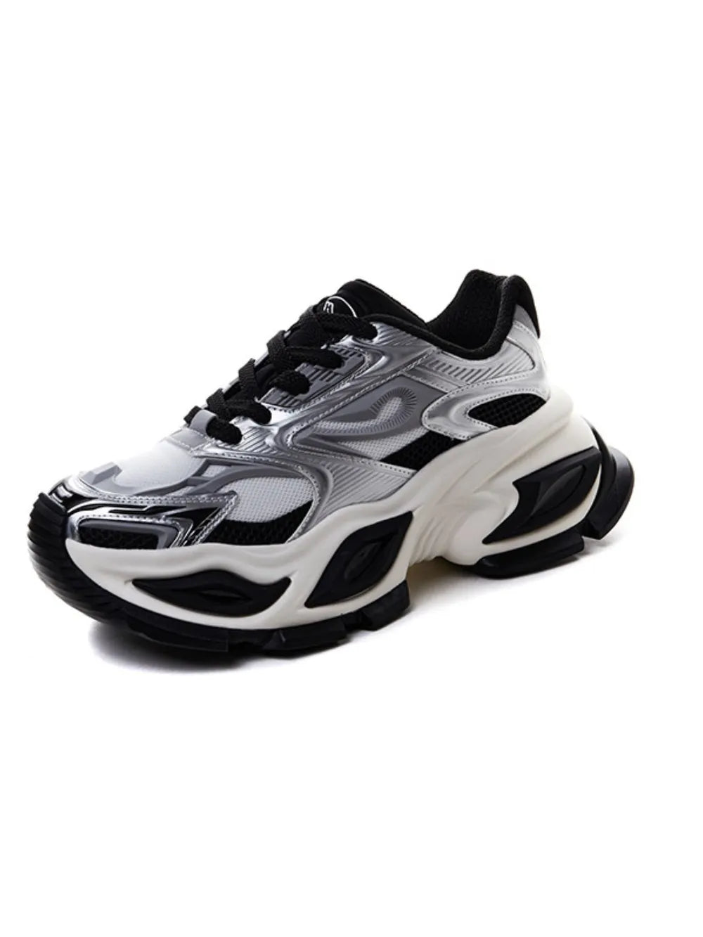 Women’s athletic platform sneakers back view


