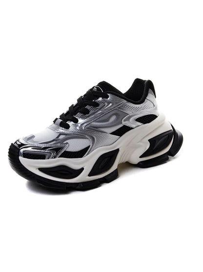 Women’s athletic platform sneakers back view

