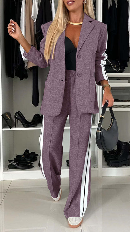 The 'City-Sport' Casual Blazer & Side-Stripe Pant Set