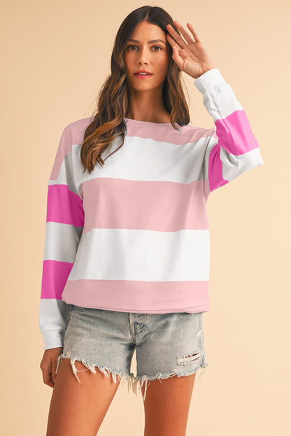 Women’s Pastel Colorblock Long Sleeve Top