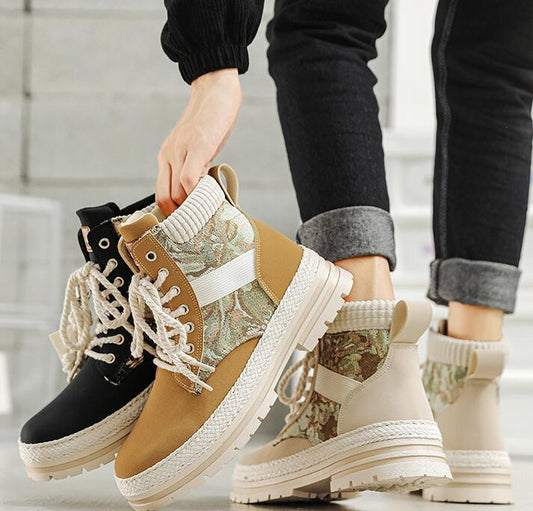 men’s canvas high-top boots

