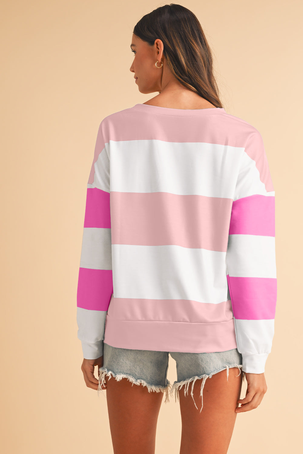 Women’s Pastel Colorblock Long Sleeve Top