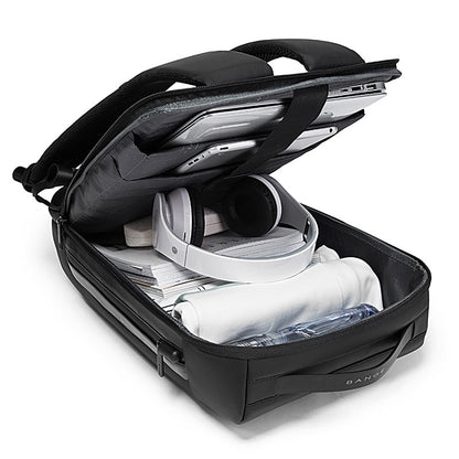 Side view of waterproof business backpack


