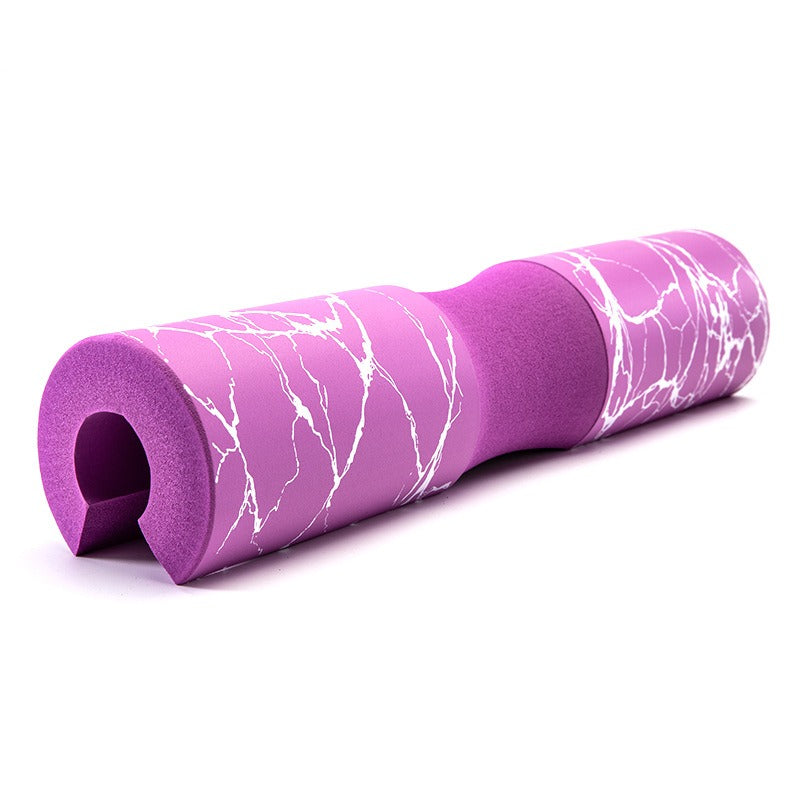 Weightlifting barbell cushion with marble design

