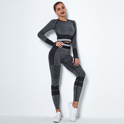 Women's 4-Piece Seamless Yoga Set – Sports Bra, Crop Top, Shorts & High Waist Leggings