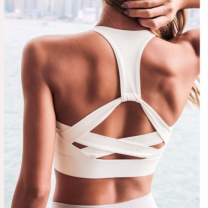 Women's Push Up Cross Back Sports Bra – Hollow Out Yoga & Gym Athletic Vest