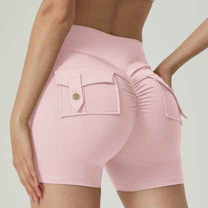 The 'Stride' High-Waisted Side-Pocket Yoga Shorts