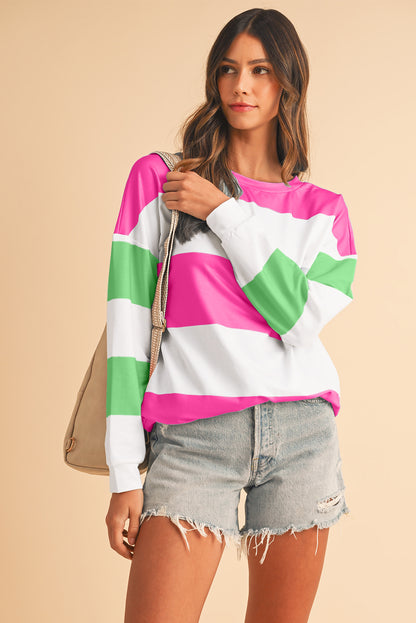 Women’s Pastel Colorblock Long Sleeve Top