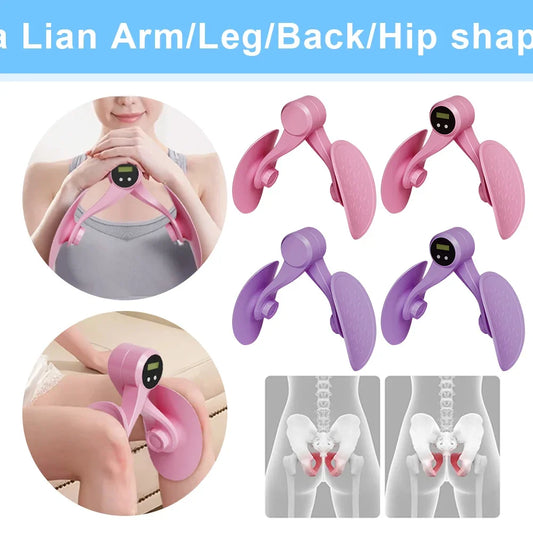 Pink yoga leg clamp Kegel trainer for women

