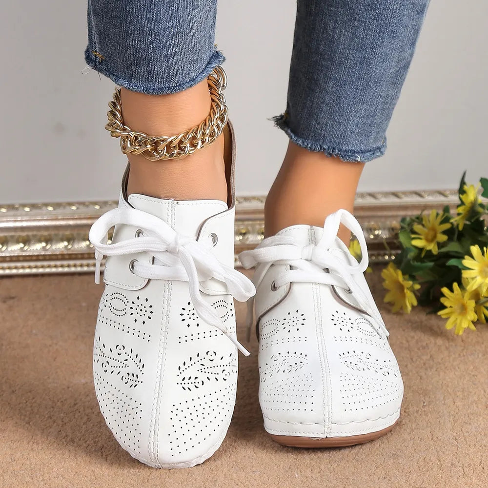 Open toe lace-up platform shoes

