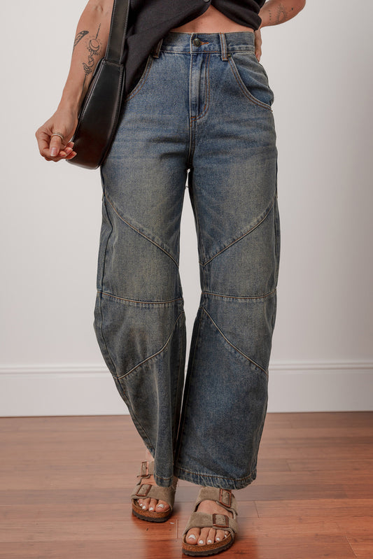 The 'Vogue' Criss-Cross High-Waist Straight Jeans