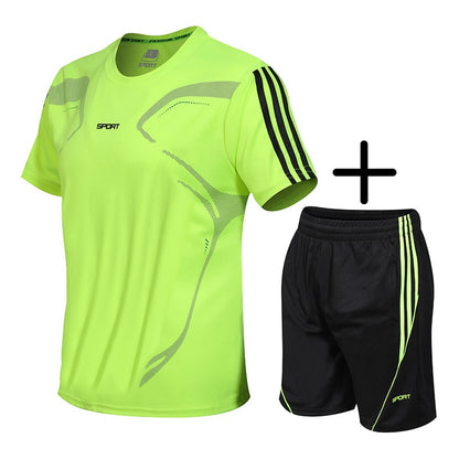 5XL Running T Shirt Sport GYM Tshirt Short Sleeve Football Basketball Tennis Shirt Quick Dry Fitness Sports Set Suits Sportswear