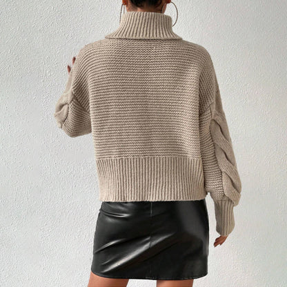 Knit Sweater Women Autumn Winter Crew Neck Long Sleeve Solid Color Chunky Knit Loose Fit Pullover sweater