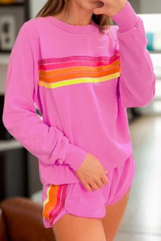 The Varsity Stripe Lounge & Shorts Set | Plus Size