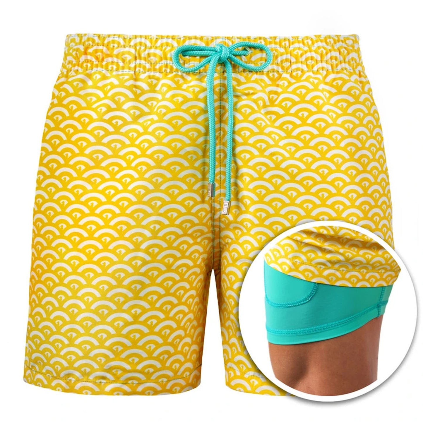 Summer Shorts Men's Beach Pants Sports Pants Printed Double-Layer Shorts Men's Casual Quick-Drying Floral Shorts Men