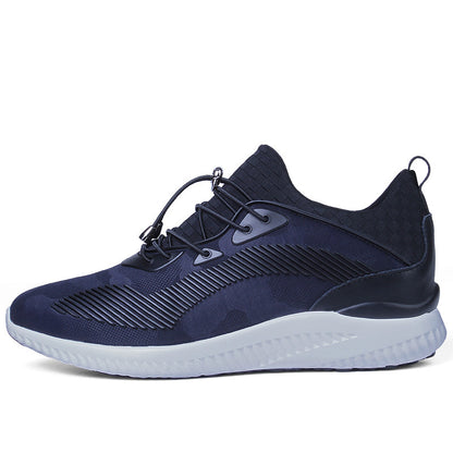 Internal height increasing men's shoes 8CM sports shoes with thick sole and no lace up invisible height increasing shoes