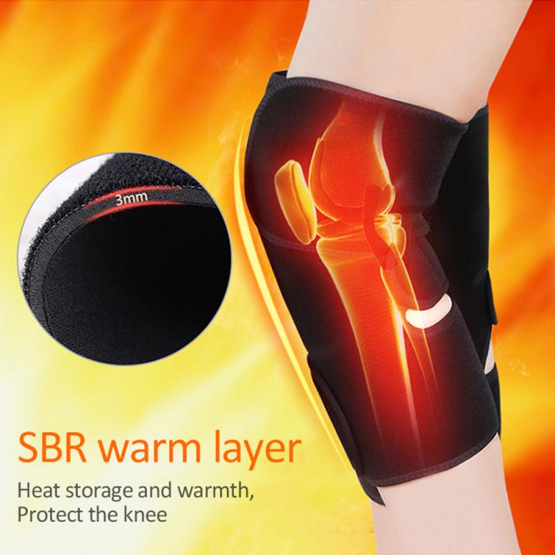 Self-heating tourmaline magnetic knee brace pair

