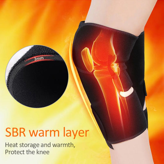 Self-heating tourmaline magnetic knee brace pair

