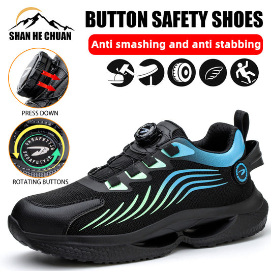 Slip-on steel toe safety shoes

