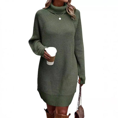 Open cut pullover high neck sweater for women's casual knitwear dress