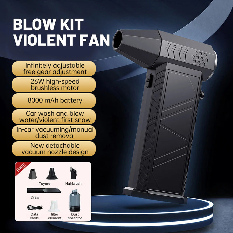 360,000 RPM Mini Turbo Jet Violent Fan   High - Speed Brushless Handheld Duct Cleaning Fan