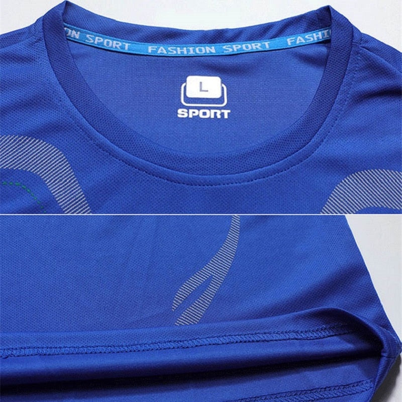 5XL Running T Shirt Sport GYM Tshirt Short Sleeve Football Basketball Tennis Shirt Quick Dry Fitness Sports Set Suits Sportswear